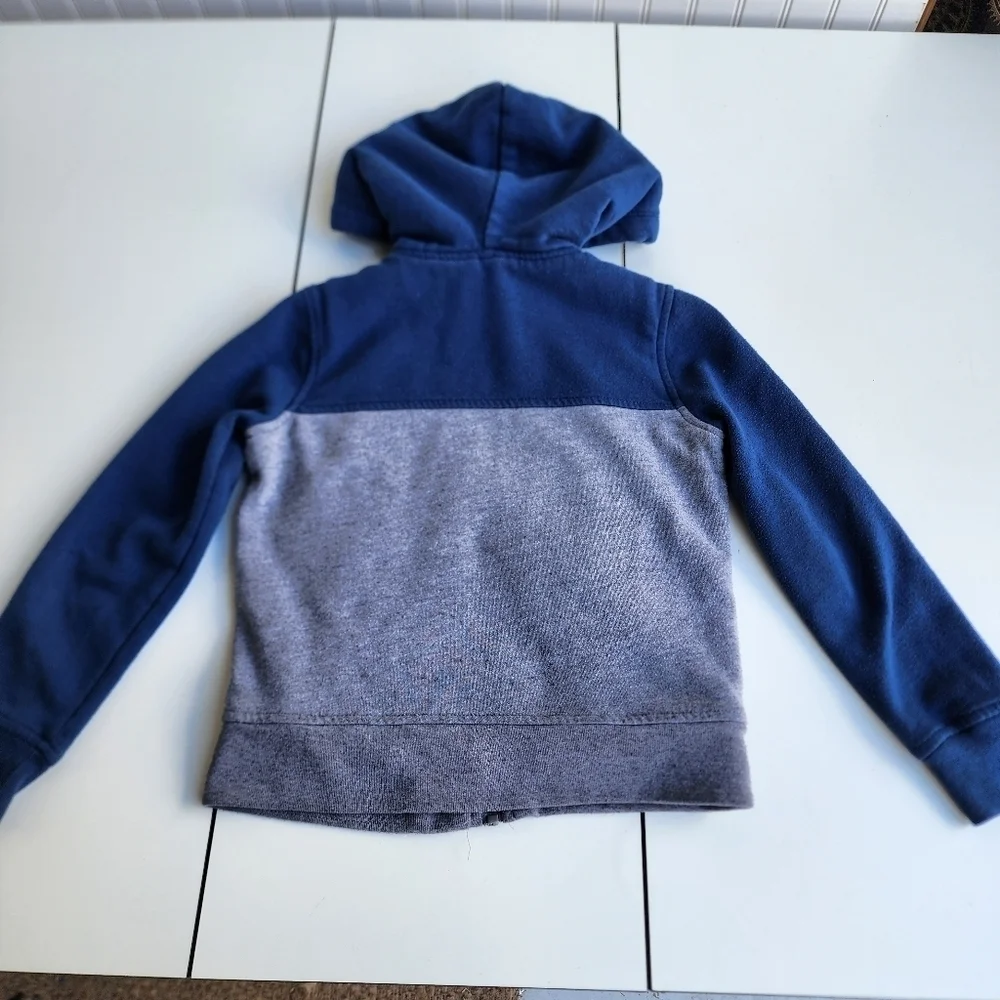 Abercrombie Kids Hoodie Sweatshirt blue Gray Full Zip Jacket Sherpa Lined 7/8